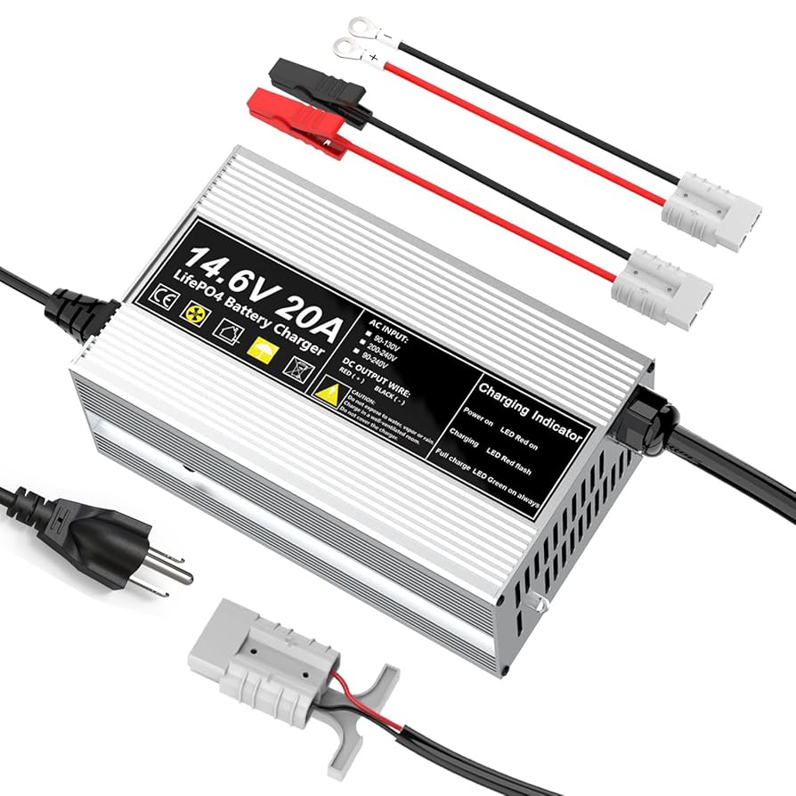 Amazon.com: 14.6V 20A LiFePO4 電池充電器12V 20A 可充電充電器